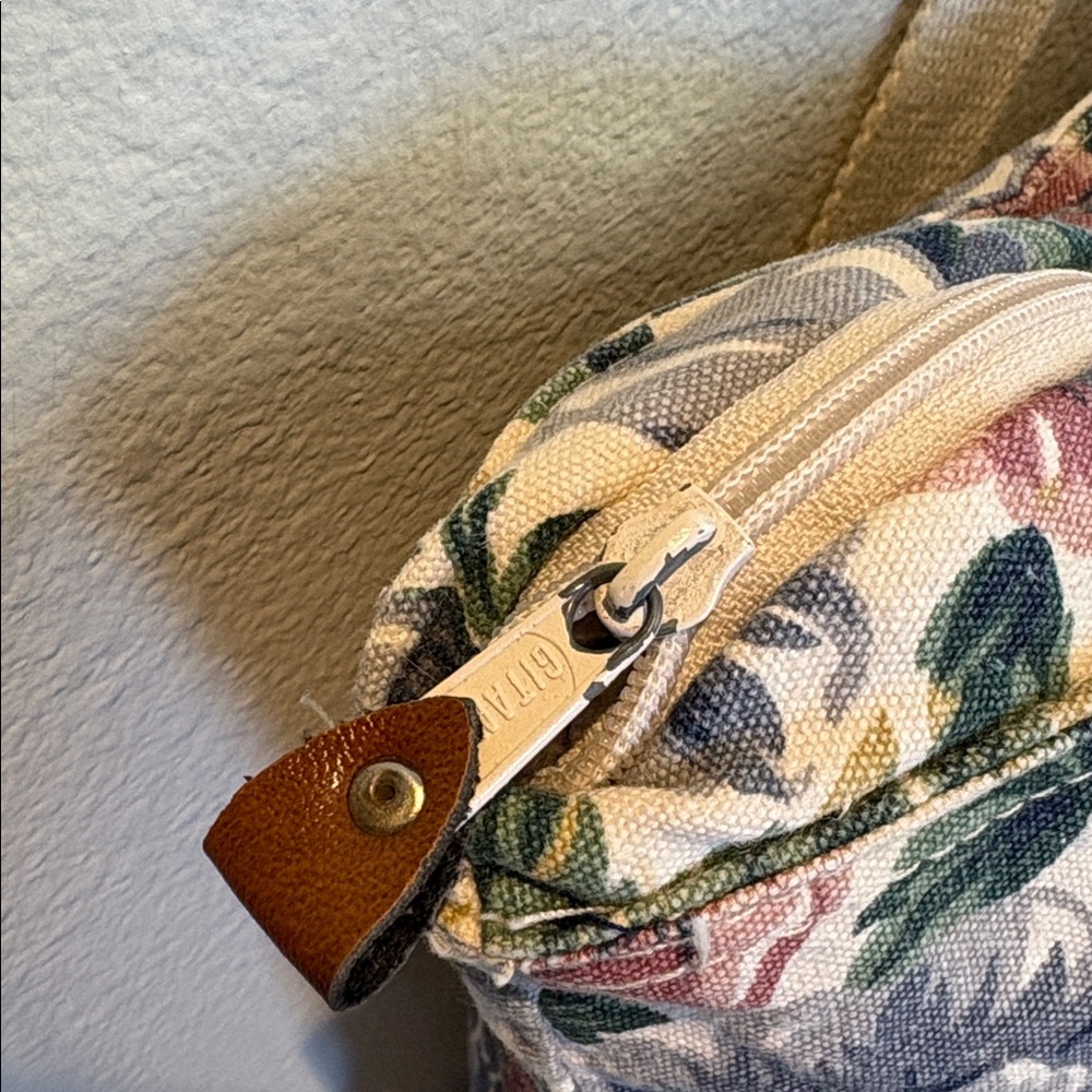 Gitano vintage 1980s Floral Canvas Tote Bag - Picture 3 of 8